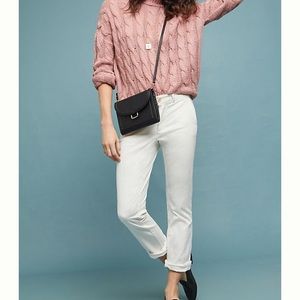 Anthropologie white speckled chinos